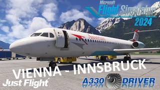 Celebrity Almost Crashed on Final - Fokker 100 Classic | Vienna - Innsbruck Full Flight | Real Airline Pilot Profile
