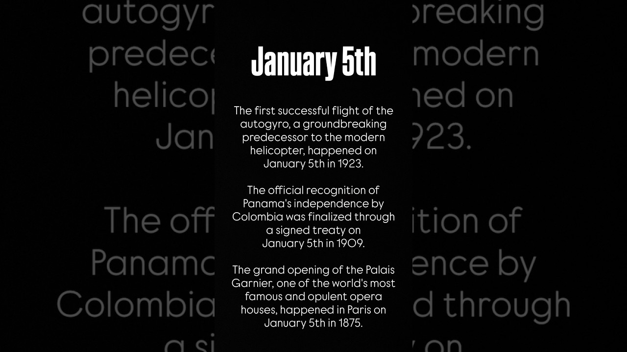 What’s special about January 5th? Is it your Birthday today or someone you know? 