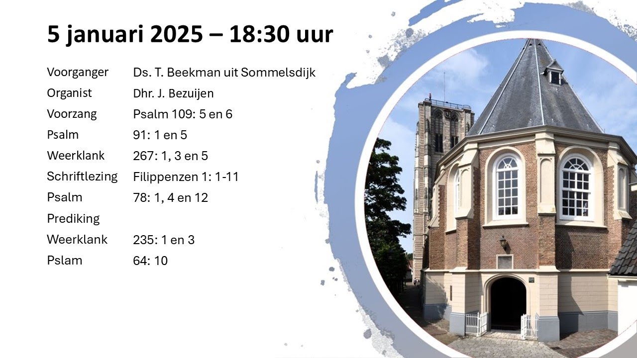 Avonddienst - 05-01-2025 - Ds. T. Beekman uit Sommelsdijk - YouTube