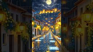 Granada Rain at Night🌙 Alhambra &amp; Albaicín Cozy Witchcore Ambience for Sleep 9 Hours Ambient Screen