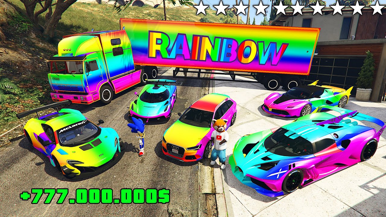 ROBÉ SUPERAUTOS ARCOÍRIS POR $777.000.000 CON SONIC DE LA VIDA REAL EN GTA 5