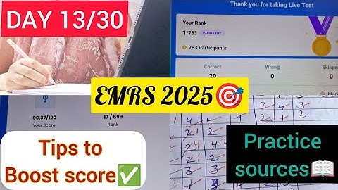 DAY 13/30 OF EMRS TIER 1 PREPARATION💁‍♀️ || TIPS TO BOOST UP YOUR SCORE🤘|| PRACTICE SOURCES📖