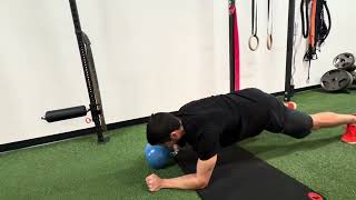 Front plank with dynamic kettlebell push/pull