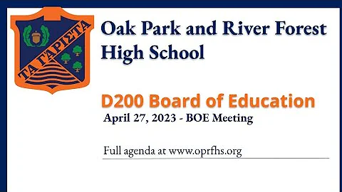 D200 Board of Education - Regular Board Meeting April 27, 2023