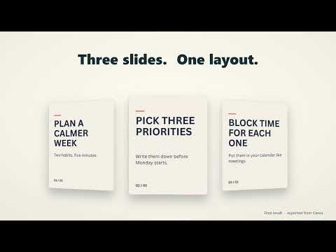 How to Make an Instagram Carousel in Canva Free | 3 Matching Slides