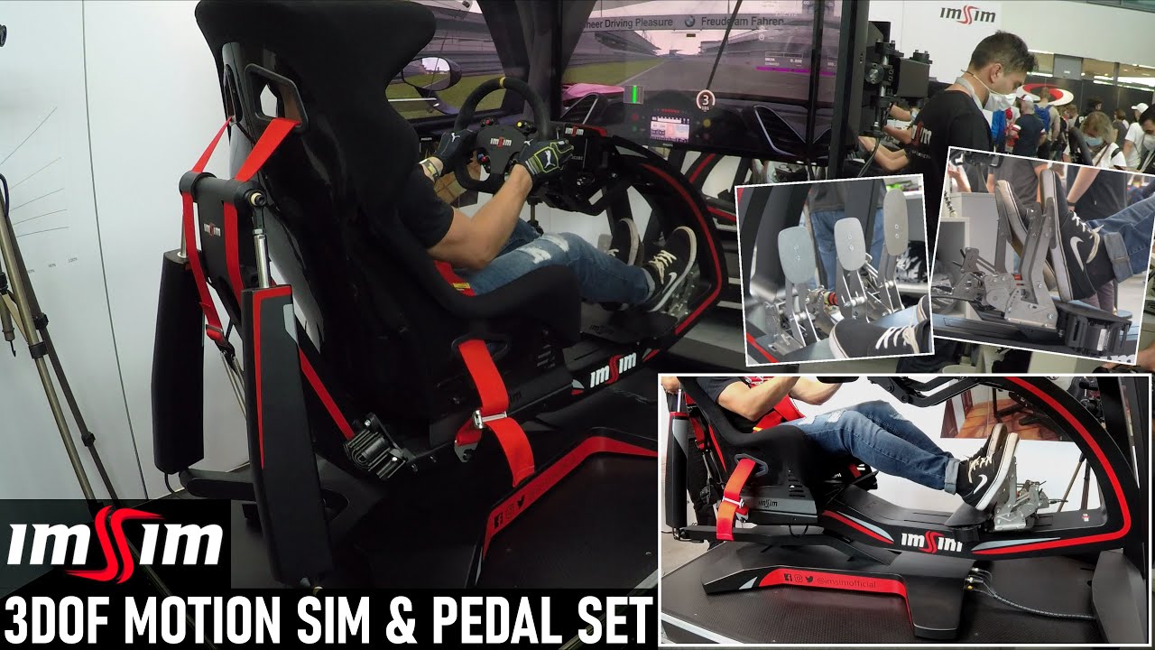 IMSIM 3DOF Motion Simulator & NEW Sim Racing 3 Pedal Set - YouTube