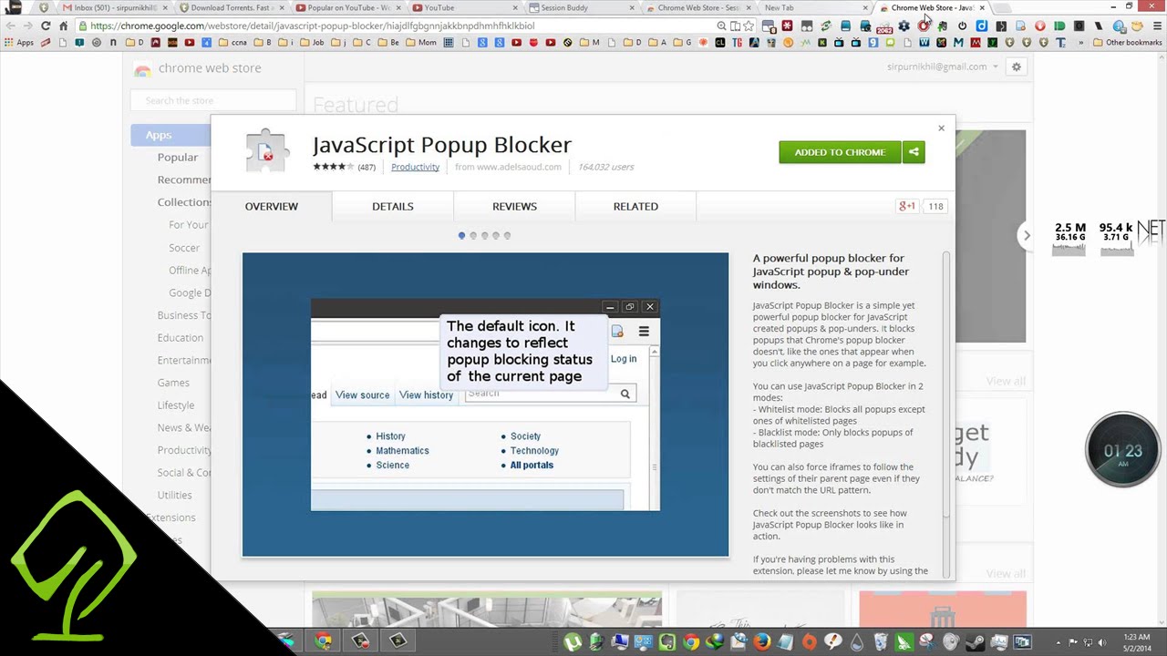 forbruge Medarbejder Urskive How to block Pop-Up Windows in Chrome Browser - Chrome Extension JavaScript Popup  Blocker - YouTube