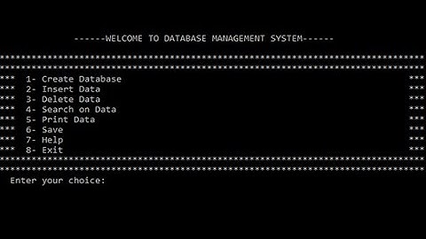 DATABASE MANAGEMENT SYSTEM IN C++ WITH SOURCE CODE