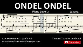not balok ondel ondel - tutorial piano level 3 - notbalok lagu betawi - ondel ondel not balok ondel ondel - tutorial piano level 3 - notbalok lagu betawi - ondel ondel