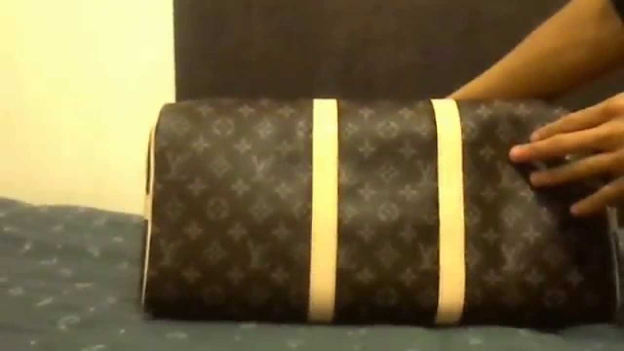 Authentic Louis Vuitton purse Keepall 45 with shoulder strap Monogram canvas review - YouTube