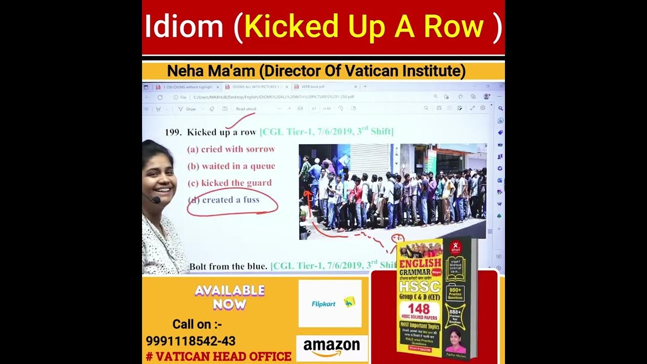 idiom-kicked-up-a-row-neha-ma-am-vatican-institute-rohtak