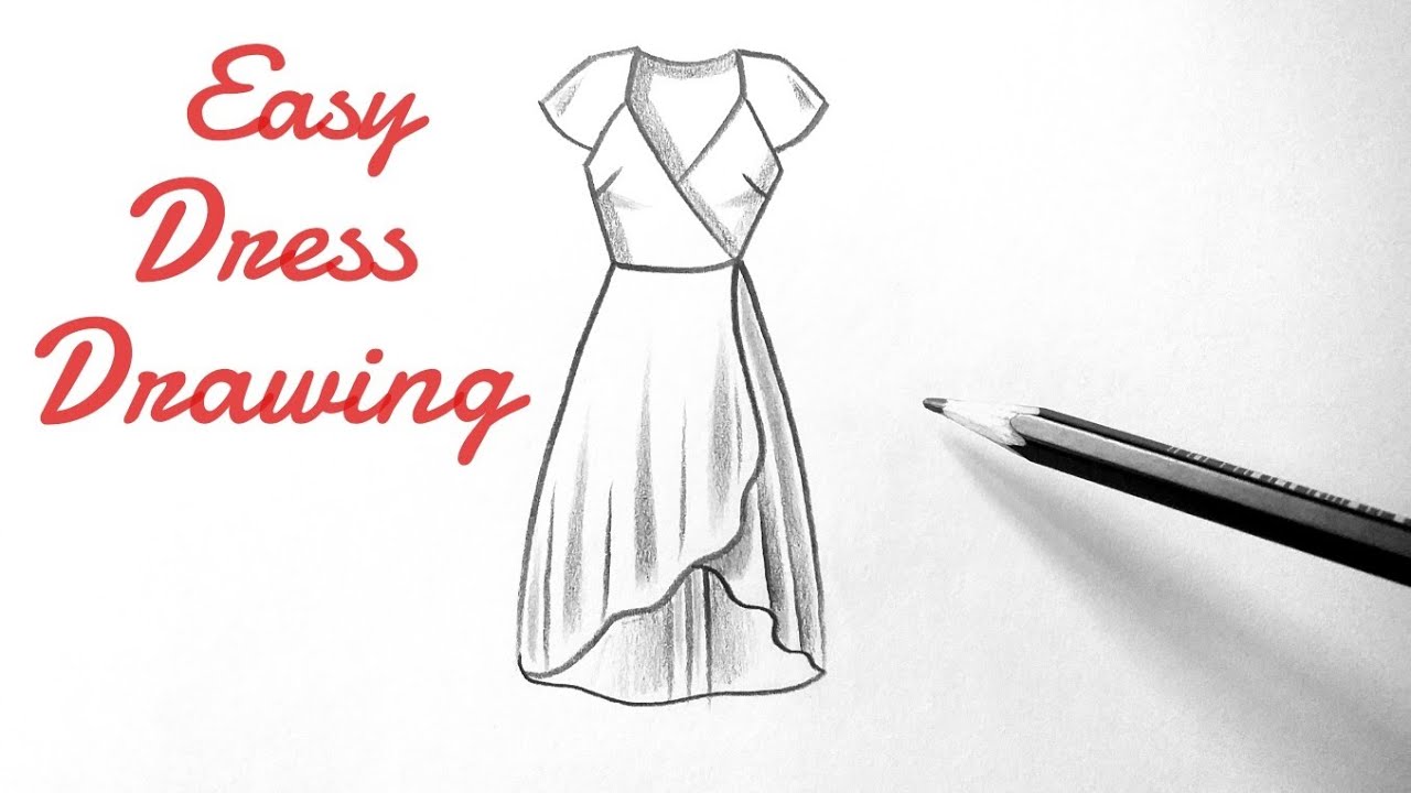 How to draw a beautiful girl dress drawing design easy for beginners ...