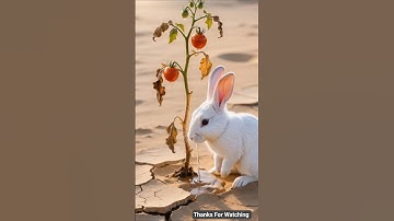 Rabbit saved the tomato plant from drying up by watering it 😭 #ai #saved #tomato #tree #rabbit