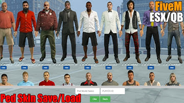 [ESX/QB] Ped Skin Player overlay system, save/load functionality, and HTML NUI panel.