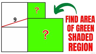 Calculate Area of the Green shaded region | Important Geometry skills explained | Fun Olympiad