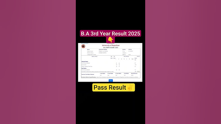 B.A 3rd Year Result 2025 Declared | B.A 3rd Year Result 2025 | B.A Part 3rd Result Dekhe RU