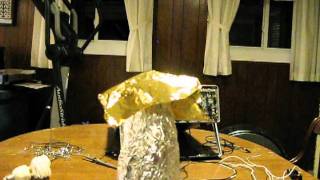 Tesla Coil + Gold leaf
This video demonstates many things that you can do with a small, desktop lightning lamp. In the section where there is the needle making the arc, if you touch the needle, you WILL get a burn, and it will hurt. The CD flake is the reflective part of a CD, that flaked off of some of my CDs. My guess is that the arc is 15-30 thousand volts. Tesla Coil + Gold leaf