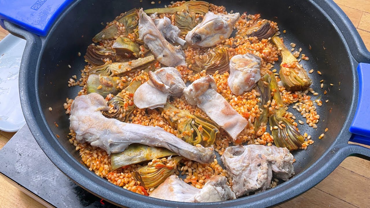 ARROZ de CONEJO Y ALCACHOFAS con Socarrat 😋 - Recetas de Guille en 5 Minutos