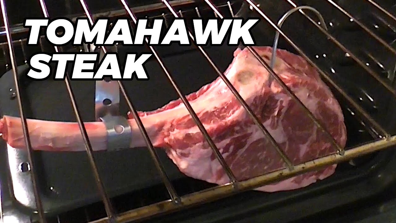 Tomahawk Steak No Pan Searing Hanging Tomahawk Steak in the oven OH