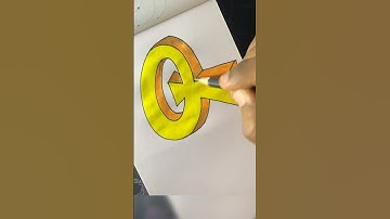 Easy 3D Alphabet letter Q💛How To Draw Art Step By Step#shorts #art #3d #draw #drawing #like #video