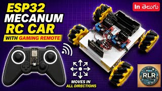 ESP32 Mecanum Wheel RC Car with Gaming Remote | ESP-NOW Robot | In Telugu