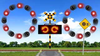 カンカンがすっ飛んでくる電光掲示板付き踏切 【踏切アニメ】 / Train &amp; Railroad Crossing - Electronic Bulletin Board -