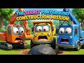 Oh No! Giant Rock Blocks The Secret Playground! 😱 Construction Vehicles Cartoon
