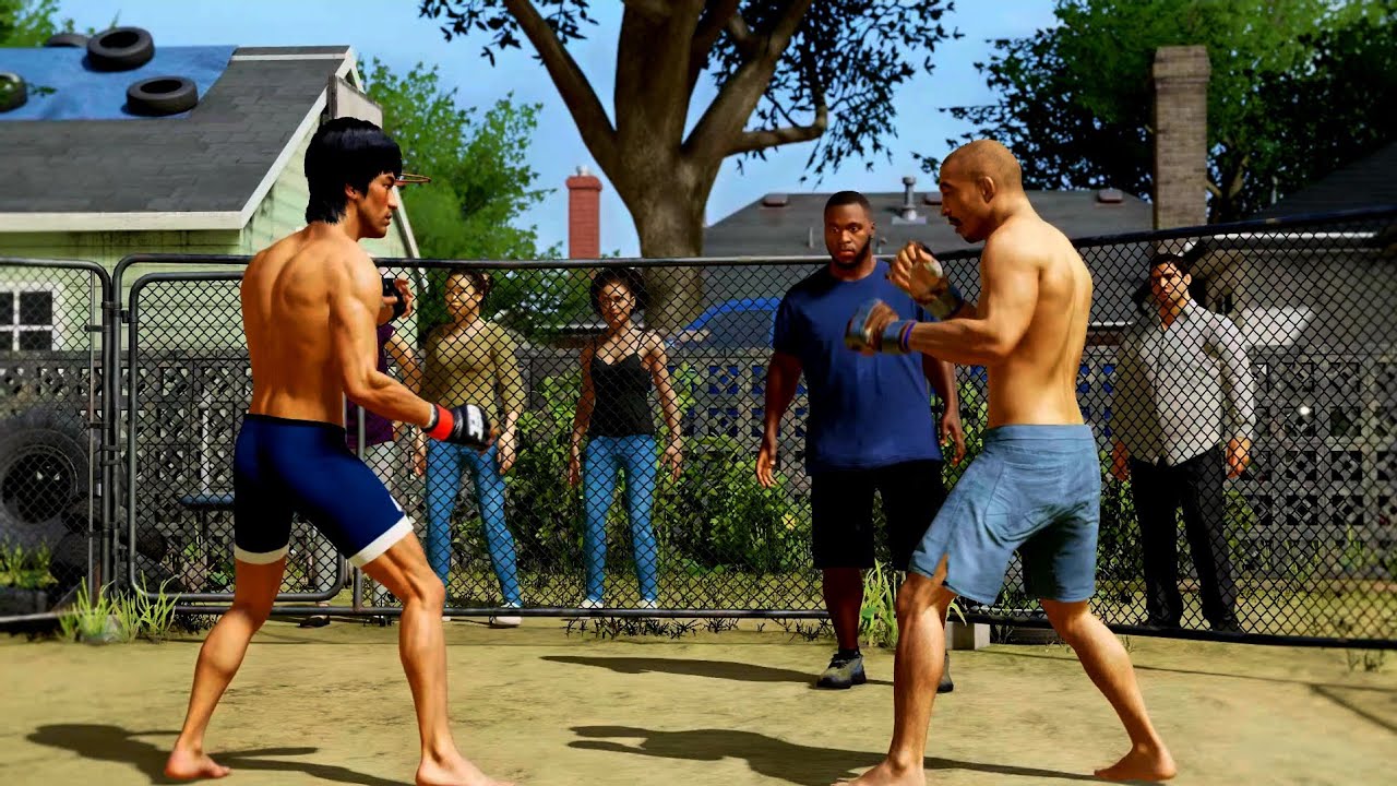 BRUCE LEE Backyard fight| UFC 4 Gameplay