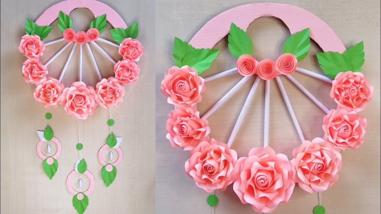 Rose Wall Hanging Craft | Wall decor craft idea