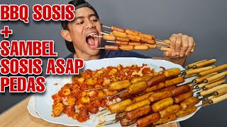 MUKBANG SOSIS BBQ   SAMBEL EKSTRA PEDAS!!