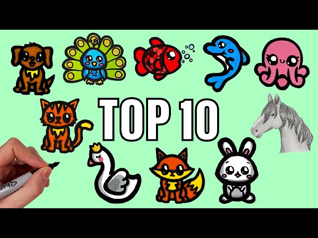 TOP 10 DES TUTOS DESSINS D'ANIMAUX TROP MIGNONS ❤️