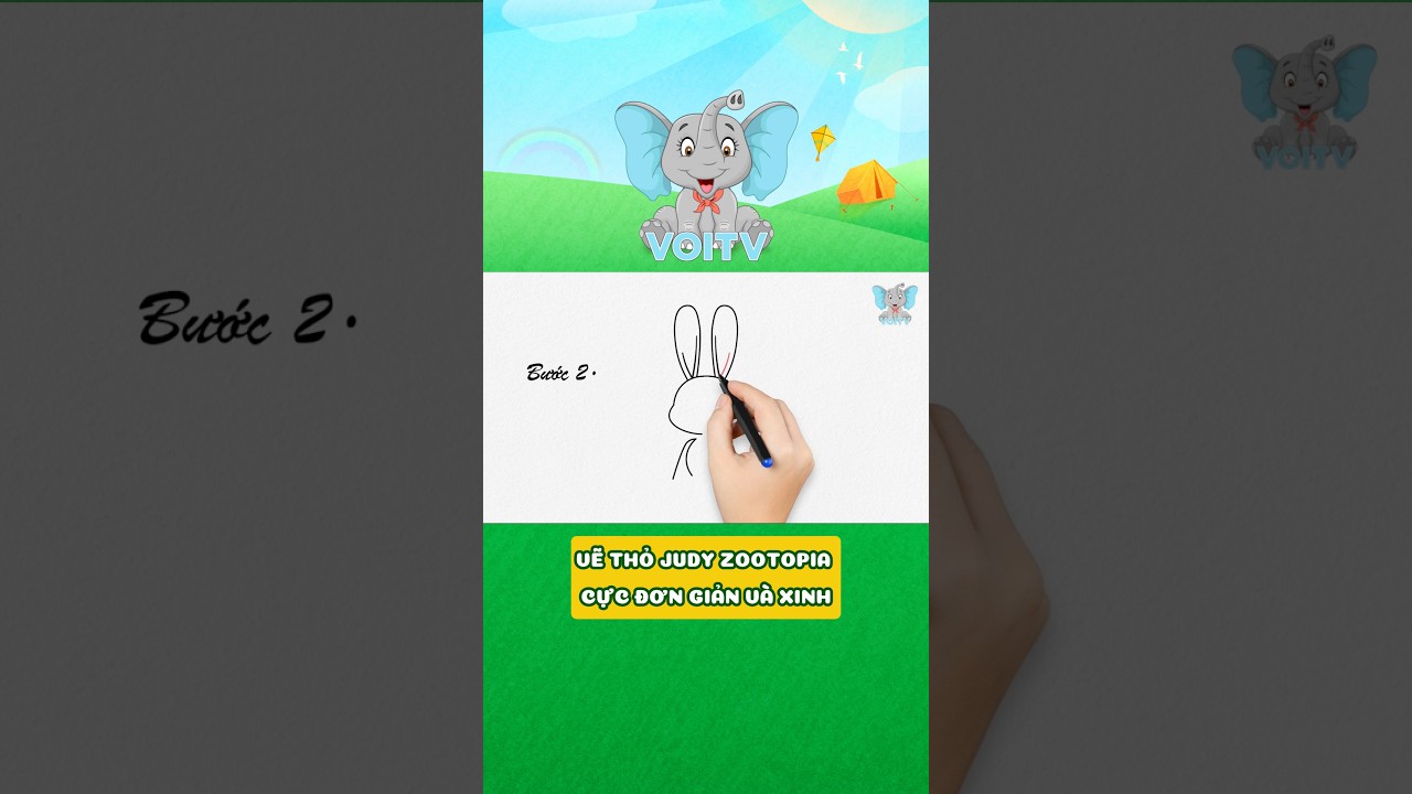HƯỚNG DẪN VẼ THỎ JUDY ZOOTOPIA CÙNG VOI TV #voitv #kenhthieunhi #nhacthieunhi #judy