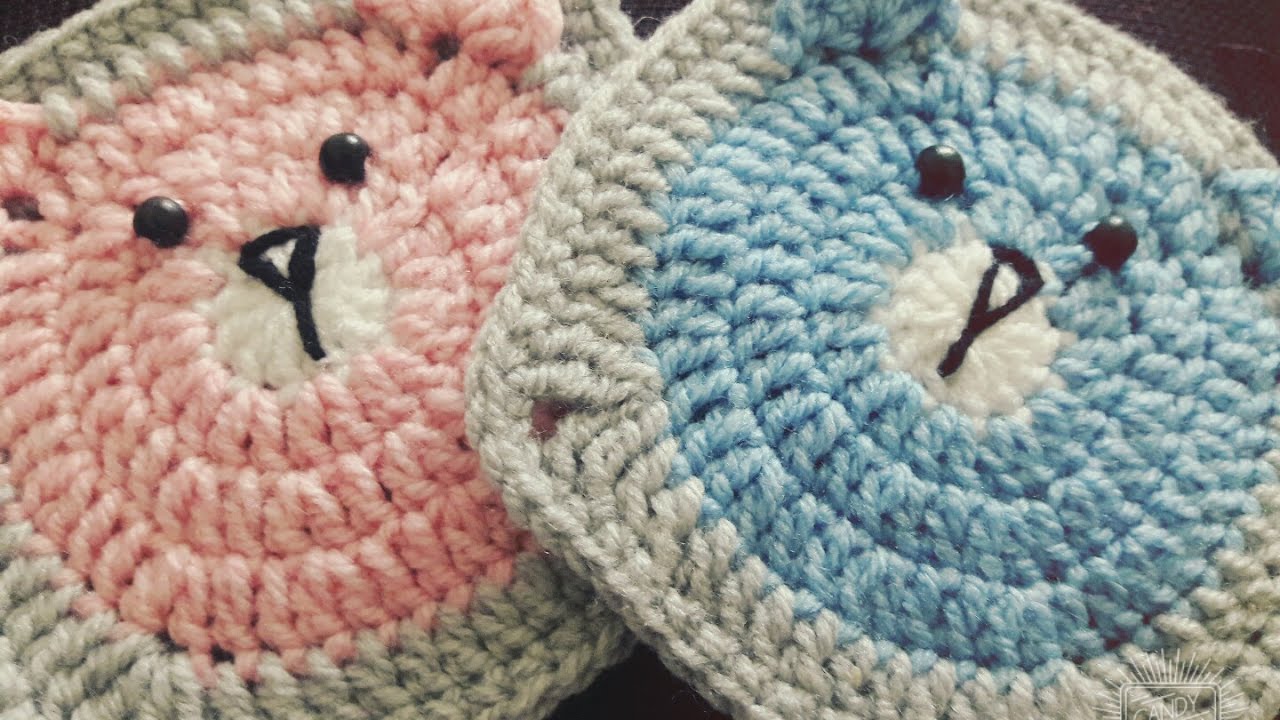 كروشية .. وحده مربعه على شكل دبدوب