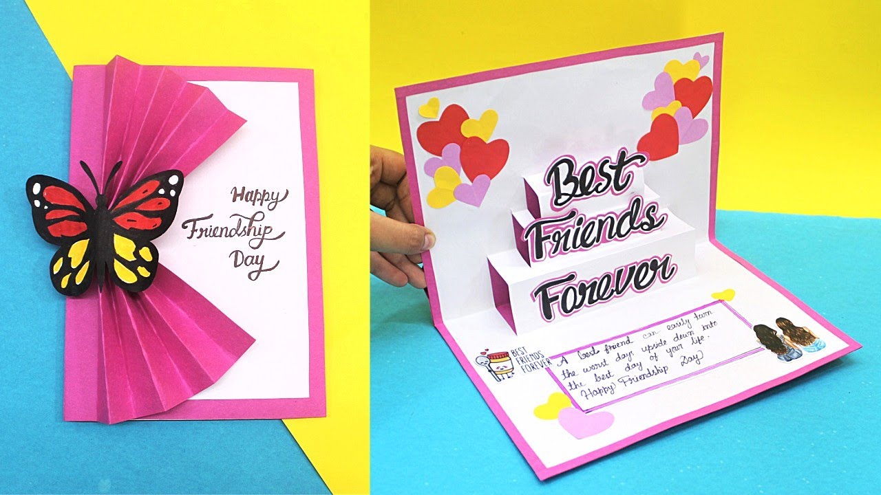 Beautiful Friendship Day Pop Up Card Idea| Handmade Greetings Card for ...