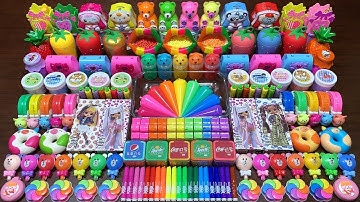 RELAXING WITH CLAY PIPING BAG & FOAM and GLITTER | Mixing Random Things Into GLOSSY Slime #1957