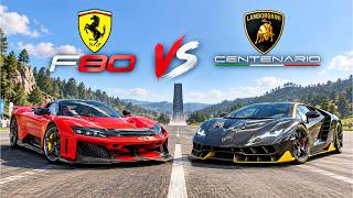Ferrari F80 Vs Lamborghini Centenario Who Wins? Fh6