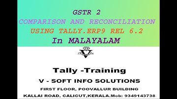Tally.erp9 6.2 - Reconciliation of GSTR2 - voice മലയാളത്തിൽ