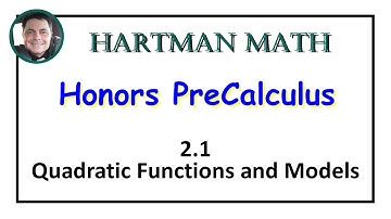 Honors PreCalculus 2.1 Quadratic Functions and Models