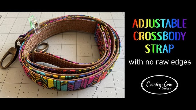 Adjustable leather and grosgain cross body strap multicolor - CH