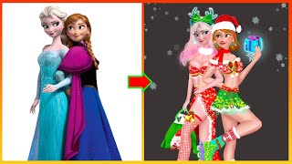 Frozen: Elsa Anna Glow Up In Noel - Disney Princesses Transformation