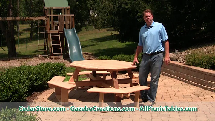 Red Cedar Octagon Walk-In Picnic Table from CedarStore.com