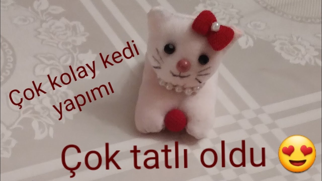 ÇORAPTAN MINI KEDI YAPIMI - ÇOK KOLAY - MINI CAT MADE FROM SOCKS 🐈