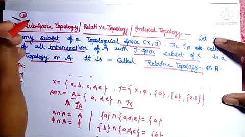 Subspace or induced topology in topology with example, M.Sc mathe,