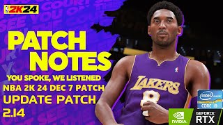 NBA 2K 24 // DEC 7 PATCH UPDATE PATCH 2.14 // **Patch Notes in The Description**