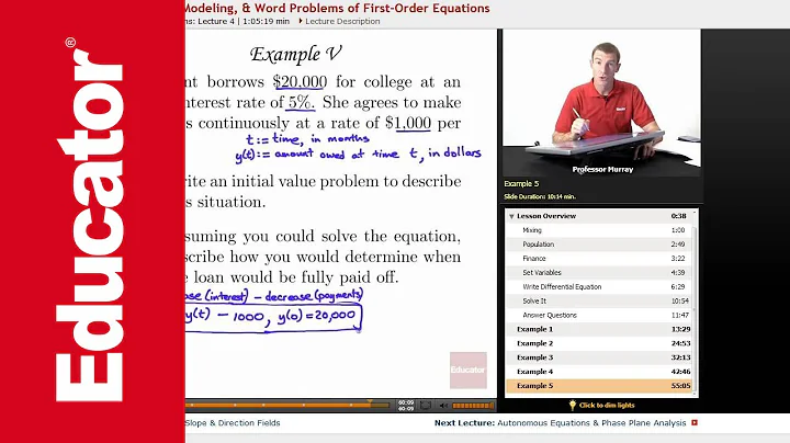 Differential Equations: Applications, Modeling, & Word Problems of First-Order Equations