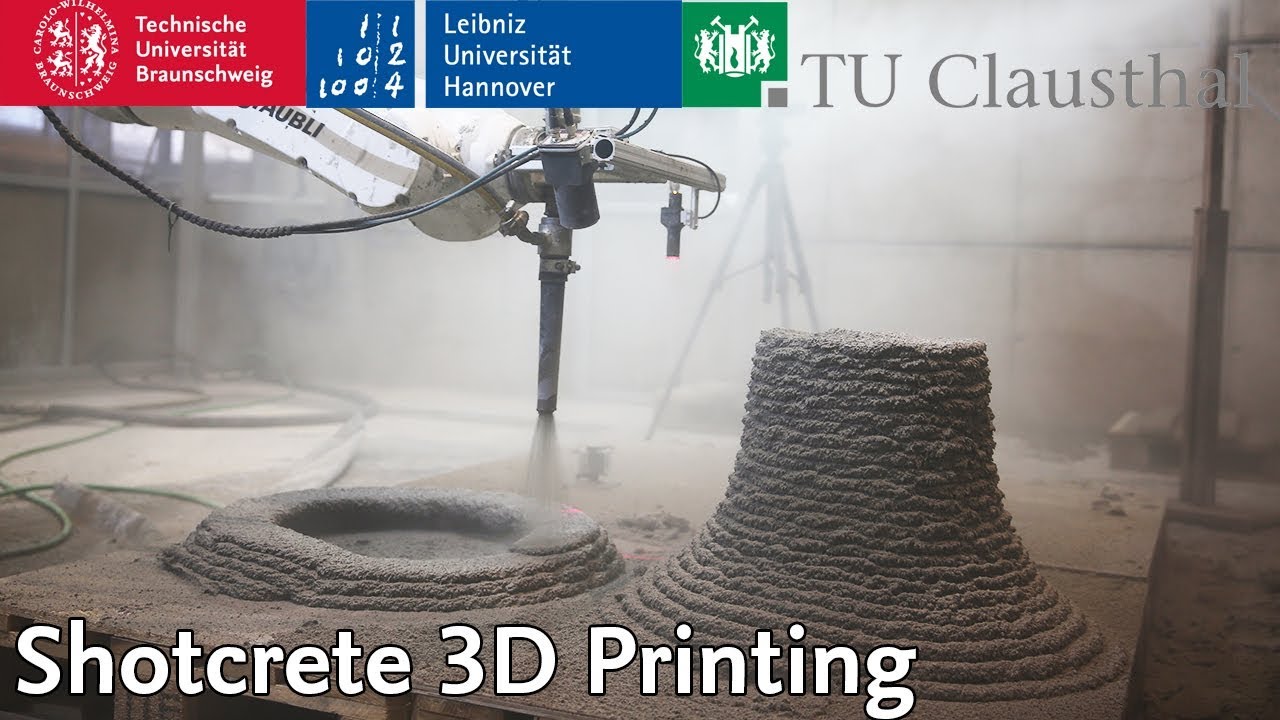 Shotcrete 3D Printing DBFL TU Braunschweig YouTube