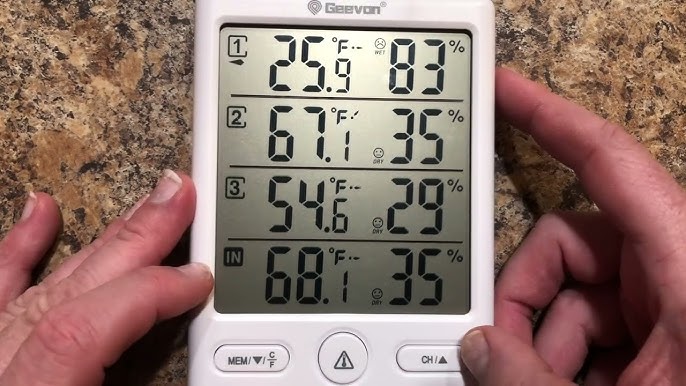 Geevon Weather Station Wireless Indoor Outdoor Thermometer, Color