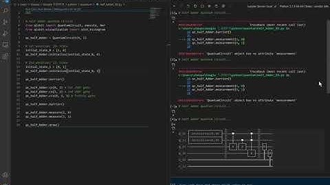 Half Adder Quantum circuit programming - Qiskit