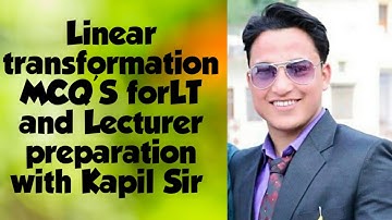 LT Lecturer MATHEMATICS tutorial linear transformation MCQ