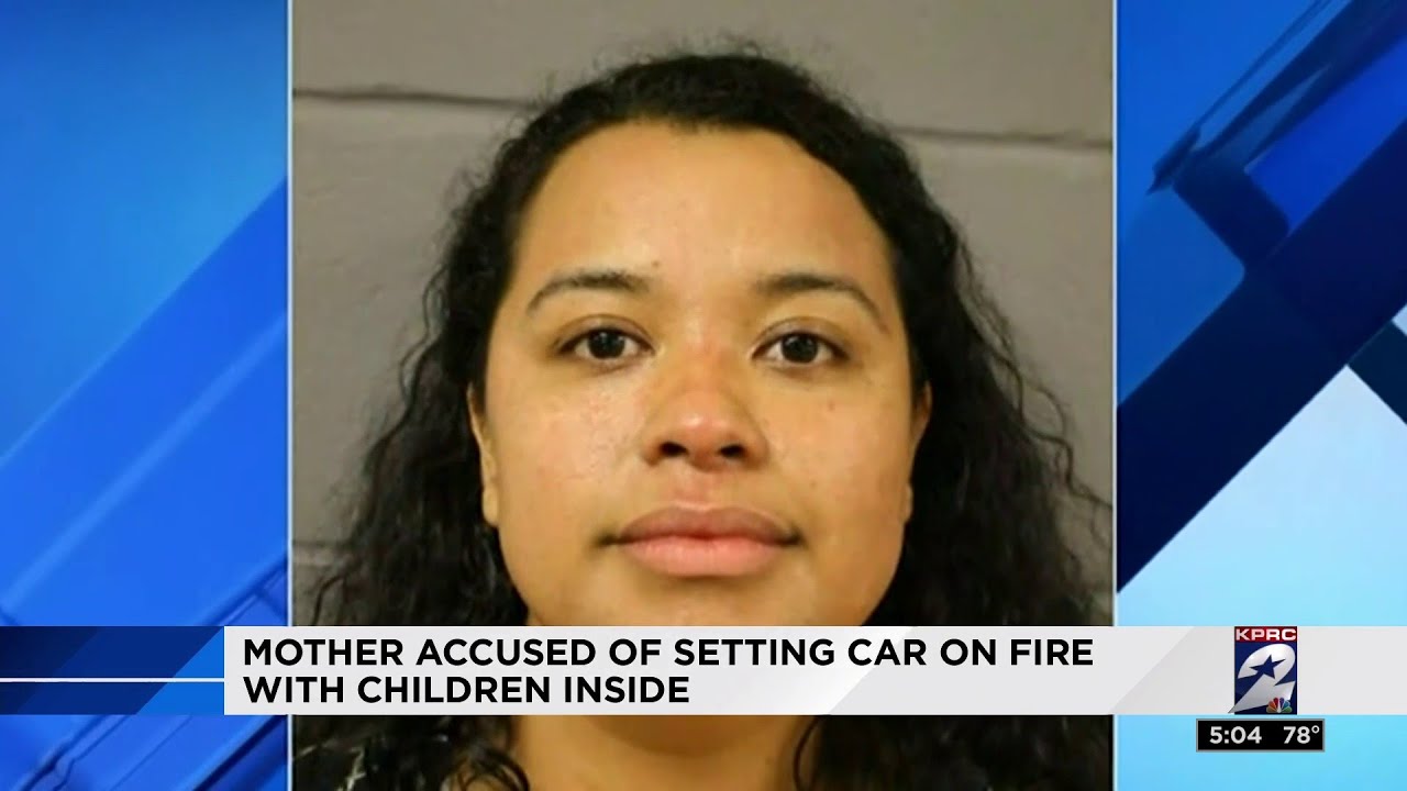 Mother accused of setting car on fire with children inside - YouTube